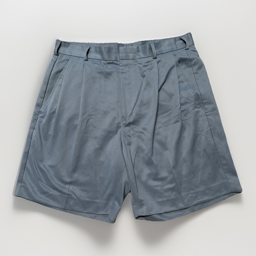Izod Golf Shorts Mens 34 Black Flat Front Zip Button Pockets Polyester